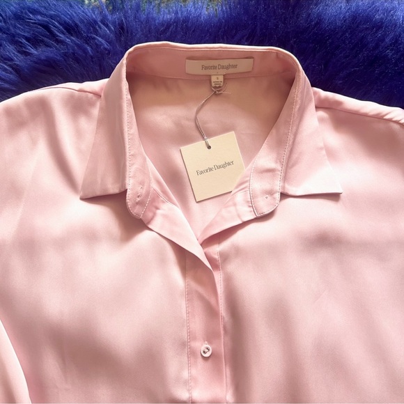 New! FAVORITE DAUGHTER Oversized Satin Ex-Boyfriend Shirt - Picture 10 of 14
